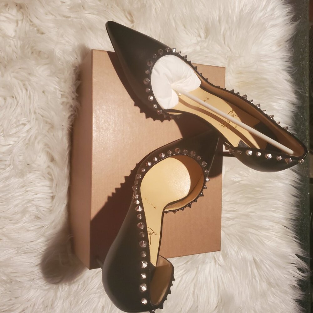 Christian Louboutin IRISHELL 85 NAPPA SHINY BK65 BLACK/SILVER (size 41) - Picture 3 of 9